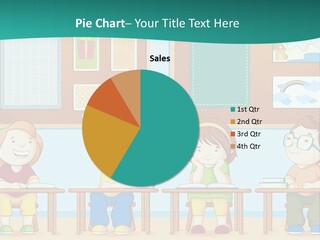 A Group Of Kids Sitting At Desks In A Classroom PowerPoint Template