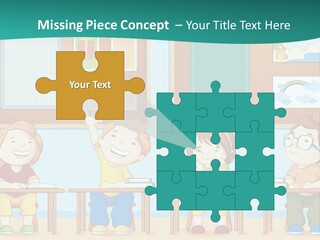 A Group Of Kids Sitting At Desks In A Classroom PowerPoint Template