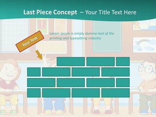 A Group Of Kids Sitting At Desks In A Classroom PowerPoint Template