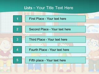 A Group Of Kids Sitting At Desks In A Classroom PowerPoint Template