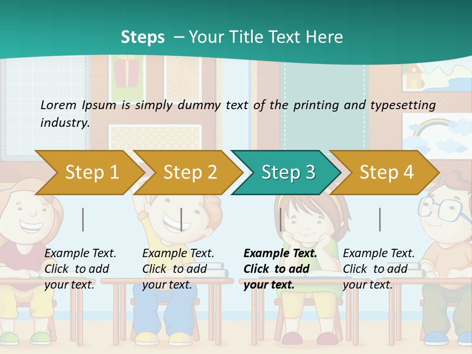 A Group Of Kids Sitting At Desks In A Classroom PowerPoint Template