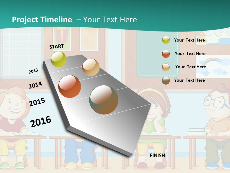 A Group Of Kids Sitting At Desks In A Classroom PowerPoint Template