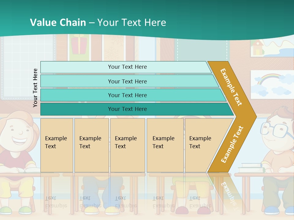 A Group Of Kids Sitting At Desks In A Classroom PowerPoint Template