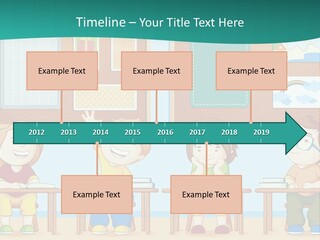 A Group Of Kids Sitting At Desks In A Classroom PowerPoint Template