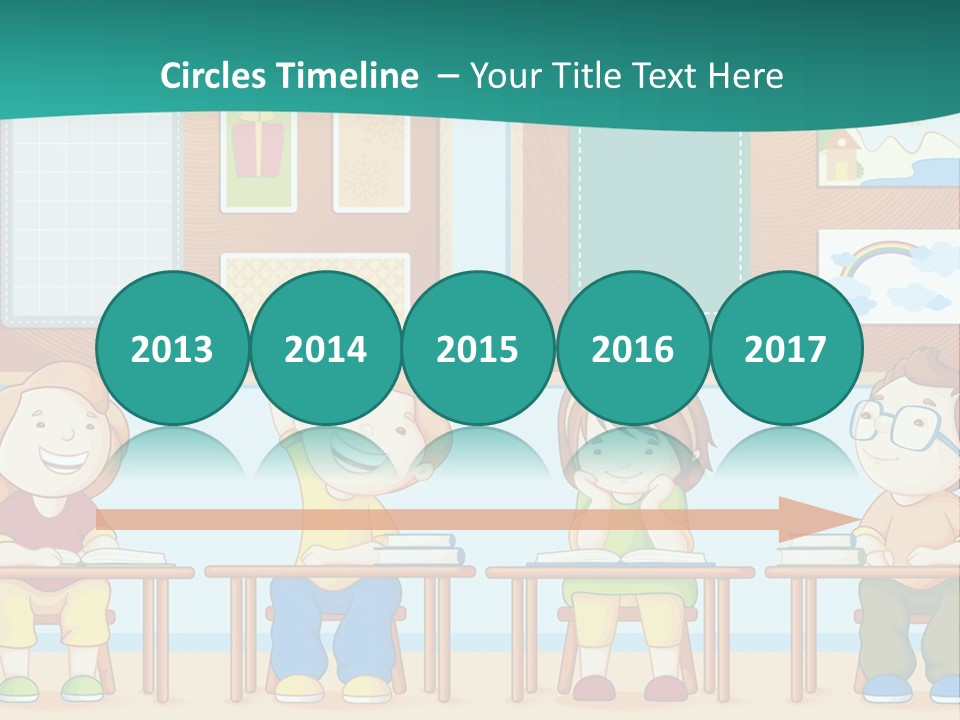 A Group Of Kids Sitting At Desks In A Classroom PowerPoint Template
