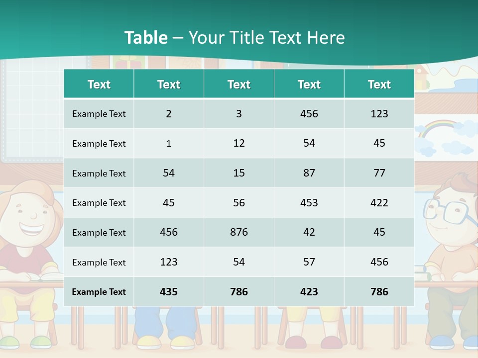 A Group Of Kids Sitting At Desks In A Classroom PowerPoint Template