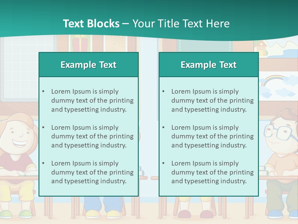 A Group Of Kids Sitting At Desks In A Classroom PowerPoint Template