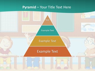 A Group Of Kids Sitting At Desks In A Classroom PowerPoint Template