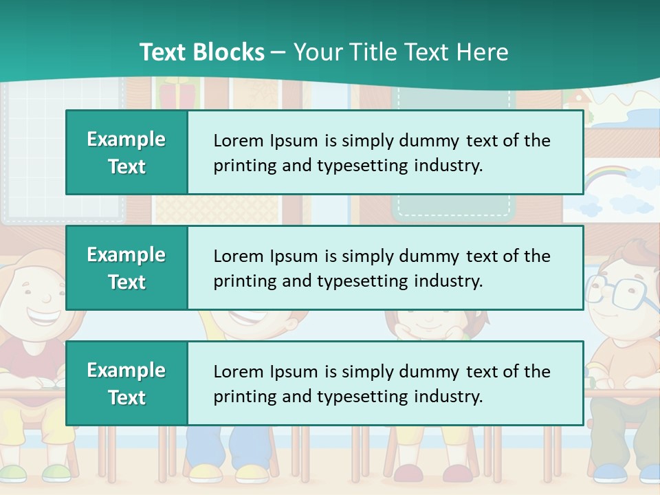 A Group Of Kids Sitting At Desks In A Classroom PowerPoint Template