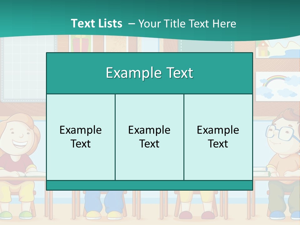 A Group Of Kids Sitting At Desks In A Classroom PowerPoint Template