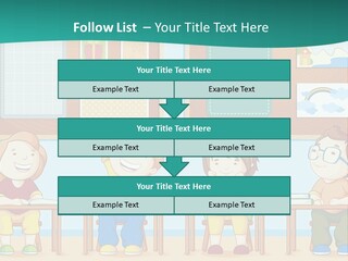 A Group Of Kids Sitting At Desks In A Classroom PowerPoint Template