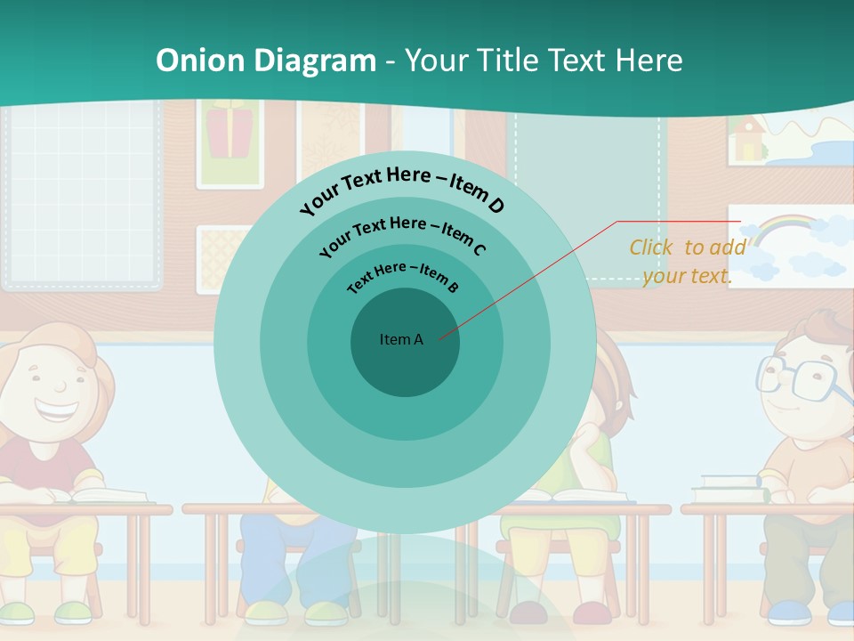 A Group Of Kids Sitting At Desks In A Classroom PowerPoint Template