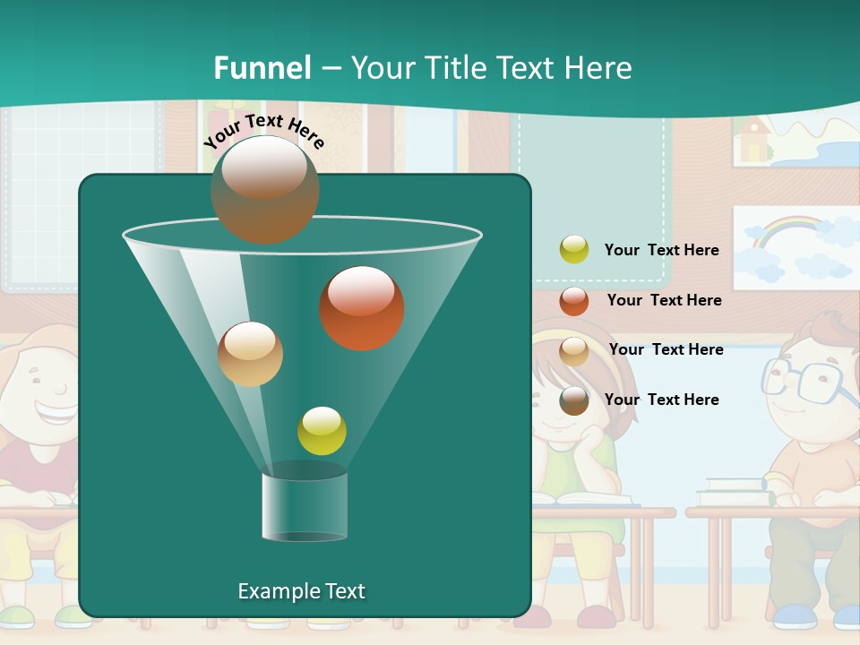 A Group Of Kids Sitting At Desks In A Classroom PowerPoint Template