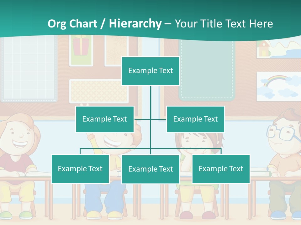 A Group Of Kids Sitting At Desks In A Classroom PowerPoint Template
