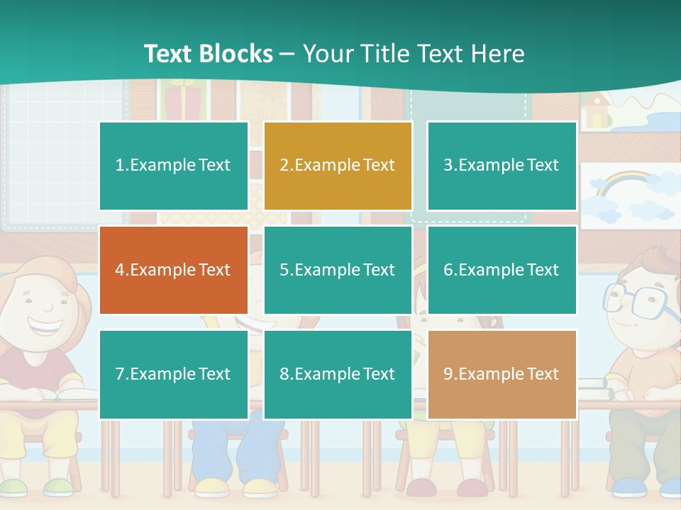 A Group Of Kids Sitting At Desks In A Classroom PowerPoint Template