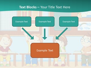 A Group Of Kids Sitting At Desks In A Classroom PowerPoint Template
