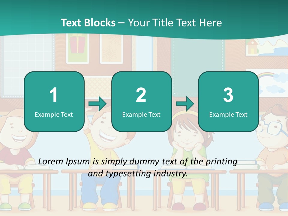 A Group Of Kids Sitting At Desks In A Classroom PowerPoint Template
