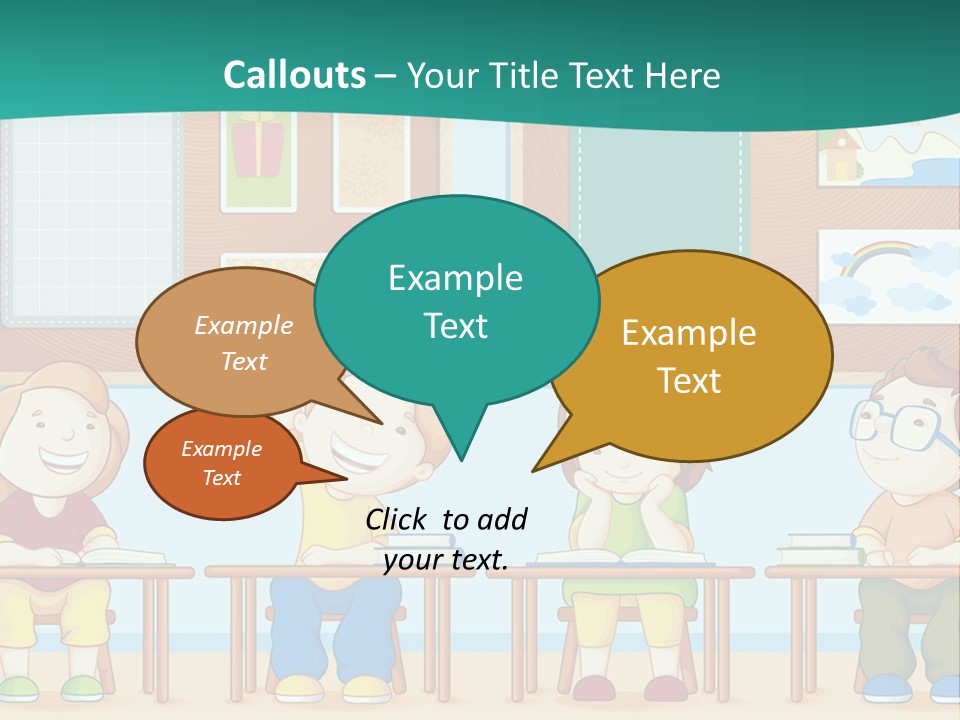 A Group Of Kids Sitting At Desks In A Classroom PowerPoint Template