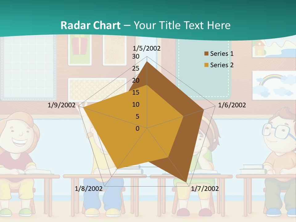 A Group Of Kids Sitting At Desks In A Classroom PowerPoint Template