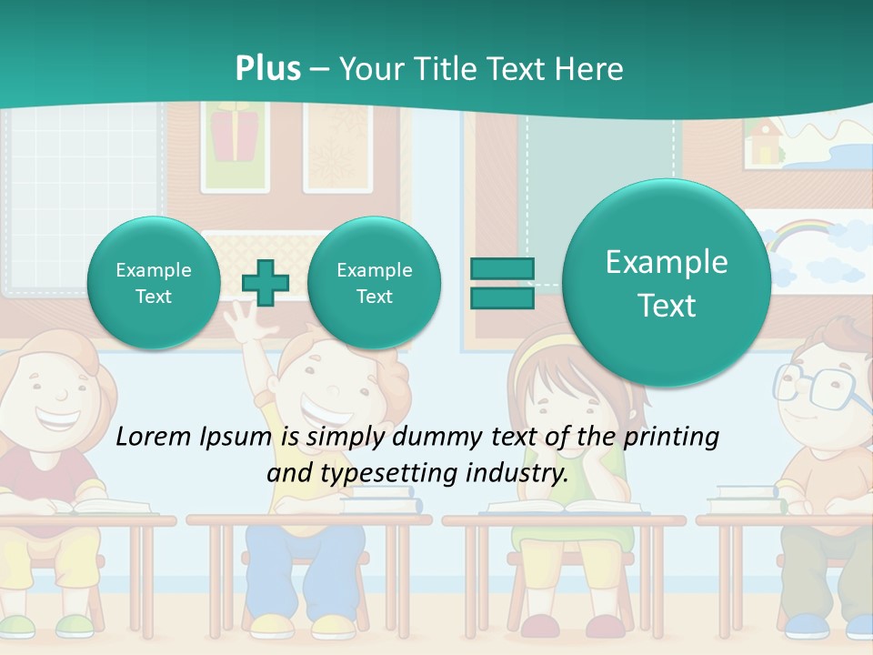 A Group Of Kids Sitting At Desks In A Classroom PowerPoint Template
