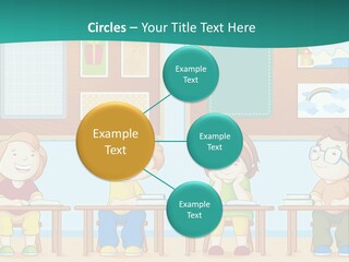 A Group Of Kids Sitting At Desks In A Classroom PowerPoint Template