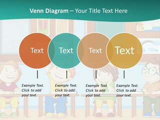 A Group Of Kids Sitting At Desks In A Classroom PowerPoint Template