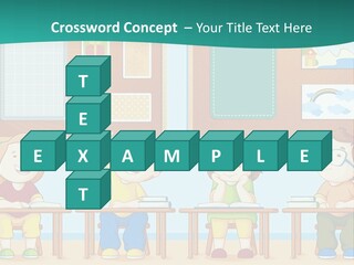 A Group Of Kids Sitting At Desks In A Classroom PowerPoint Template