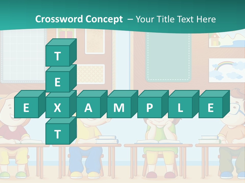 A Group Of Kids Sitting At Desks In A Classroom PowerPoint Template