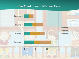 A Group Of Kids Sitting At Desks In A Classroom PowerPoint Template