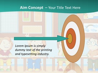 A Group Of Kids Sitting At Desks In A Classroom PowerPoint Template