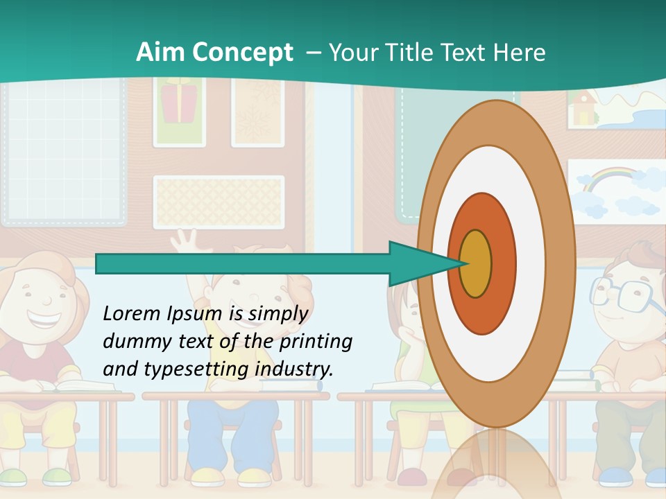 A Group Of Kids Sitting At Desks In A Classroom PowerPoint Template