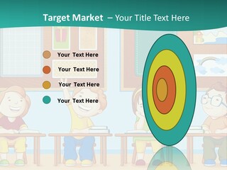 A Group Of Kids Sitting At Desks In A Classroom PowerPoint Template