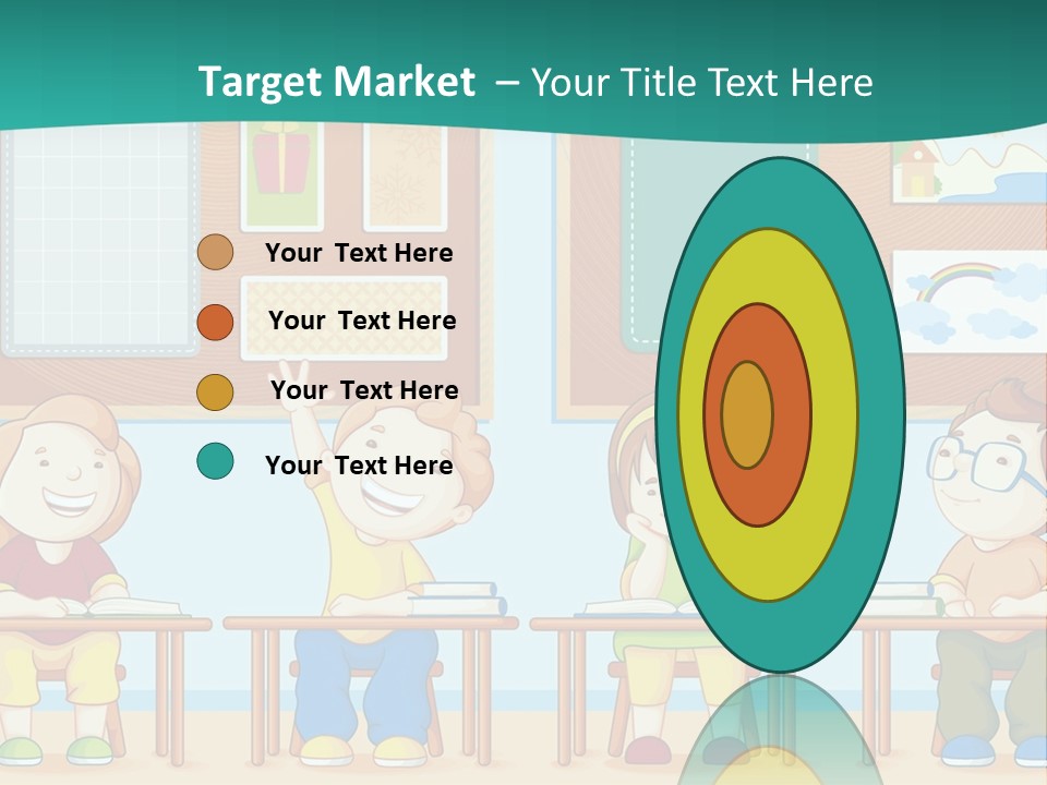 A Group Of Kids Sitting At Desks In A Classroom PowerPoint Template