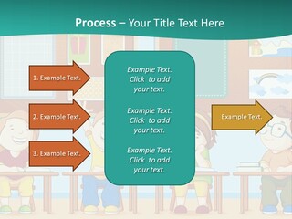 A Group Of Kids Sitting At Desks In A Classroom PowerPoint Template