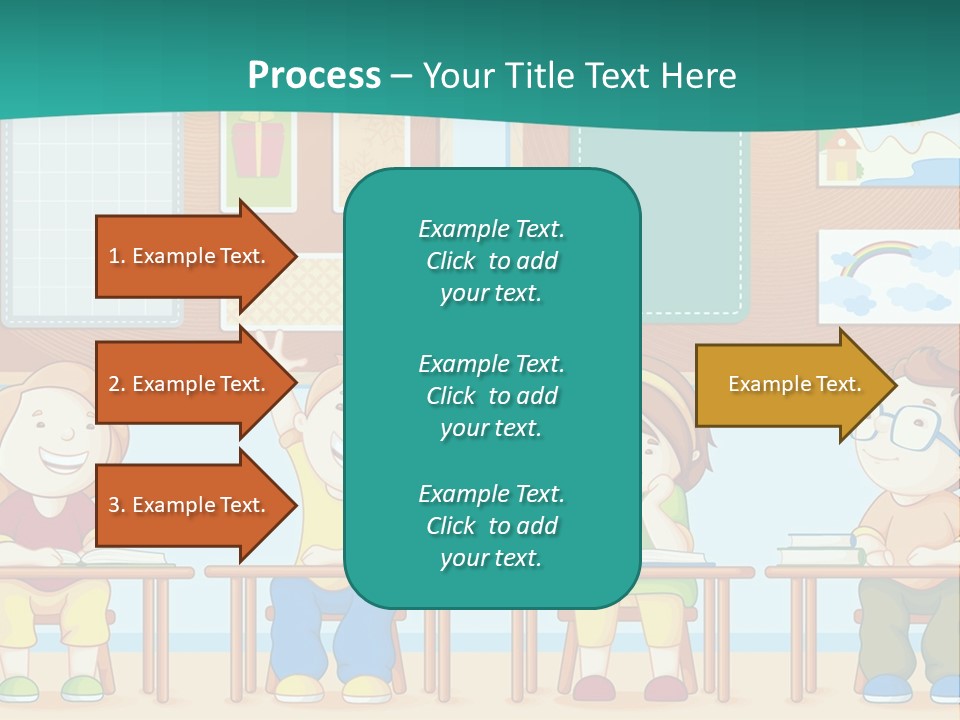A Group Of Kids Sitting At Desks In A Classroom PowerPoint Template
