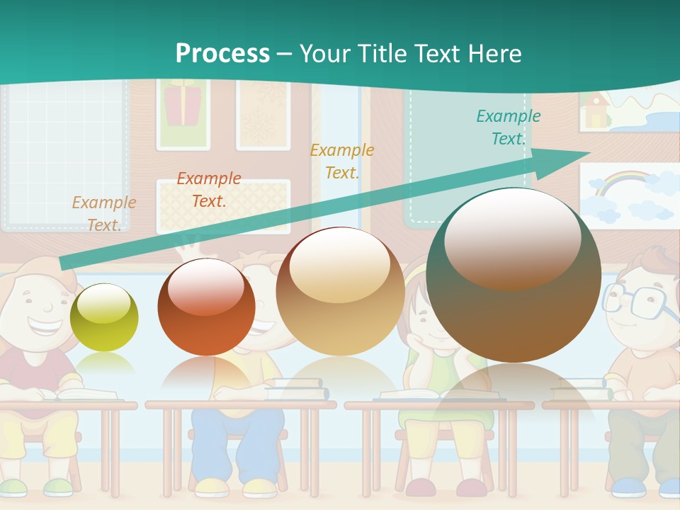 A Group Of Kids Sitting At Desks In A Classroom PowerPoint Template