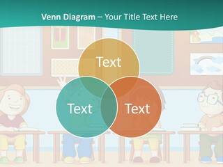 A Group Of Kids Sitting At Desks In A Classroom PowerPoint Template