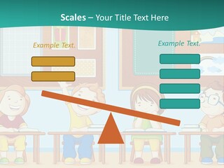 A Group Of Kids Sitting At Desks In A Classroom PowerPoint Template
