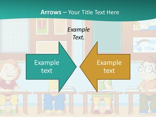 A Group Of Kids Sitting At Desks In A Classroom PowerPoint Template
