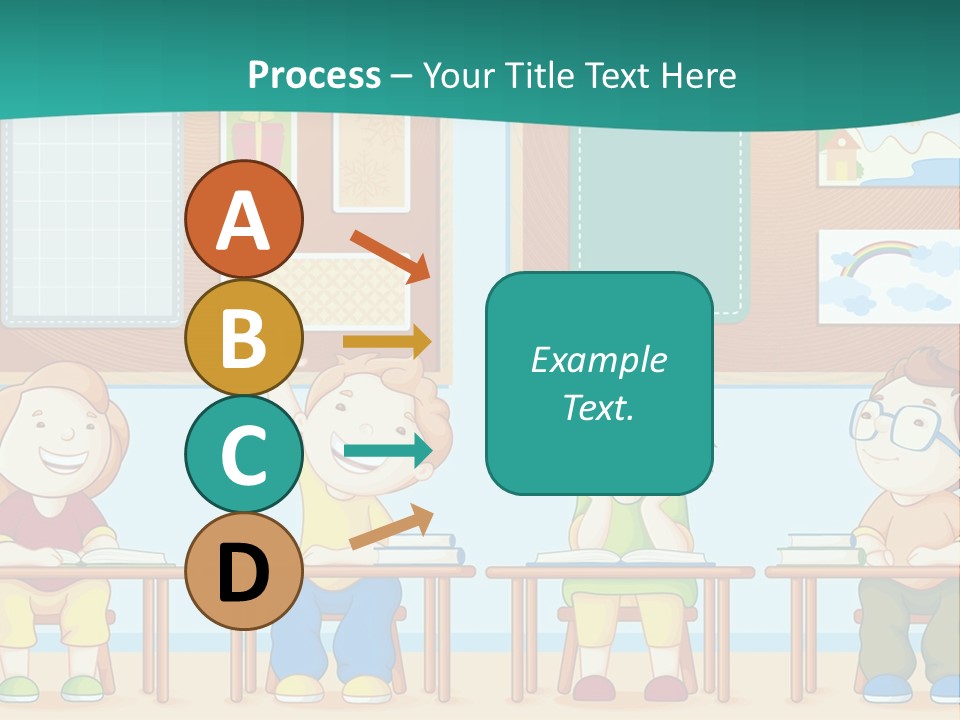 A Group Of Kids Sitting At Desks In A Classroom PowerPoint Template