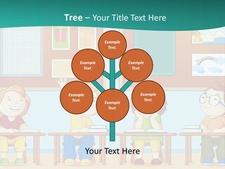 A Group Of Kids Sitting At Desks In A Classroom PowerPoint Template