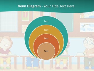A Group Of Kids Sitting At Desks In A Classroom PowerPoint Template