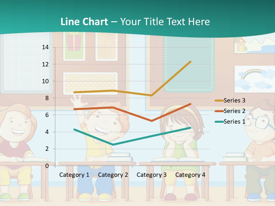 A Group Of Kids Sitting At Desks In A Classroom PowerPoint Template