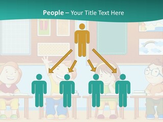 A Group Of Kids Sitting At Desks In A Classroom PowerPoint Template