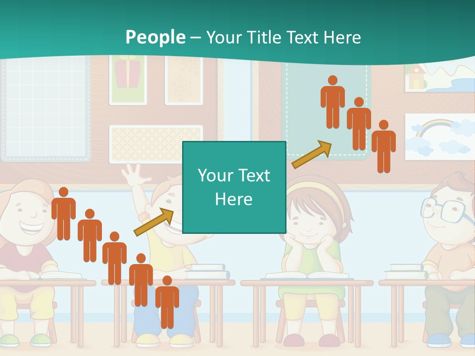 A Group Of Kids Sitting At Desks In A Classroom PowerPoint Template