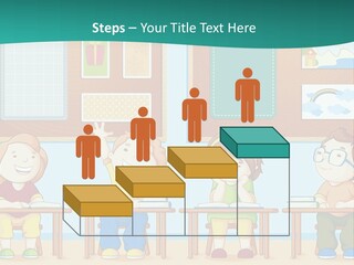 A Group Of Kids Sitting At Desks In A Classroom PowerPoint Template