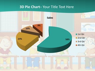 A Group Of Kids Sitting At Desks In A Classroom PowerPoint Template