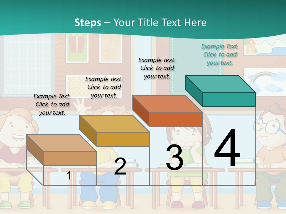 A Group Of Kids Sitting At Desks In A Classroom PowerPoint Template