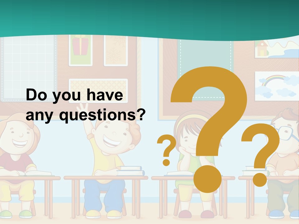 A Group Of Kids Sitting At Desks In A Classroom PowerPoint Template