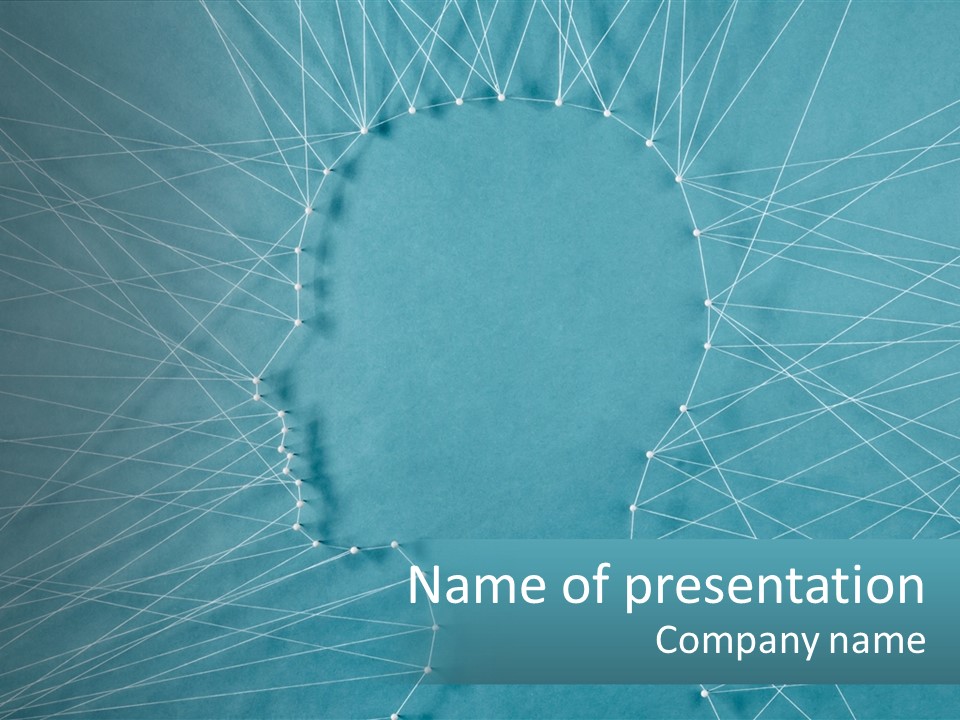 A Blue Background With Lines And Dots PowerPoint Template